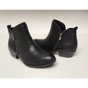 GB Girls Black Faux Leather Ankle Boots Size 3M